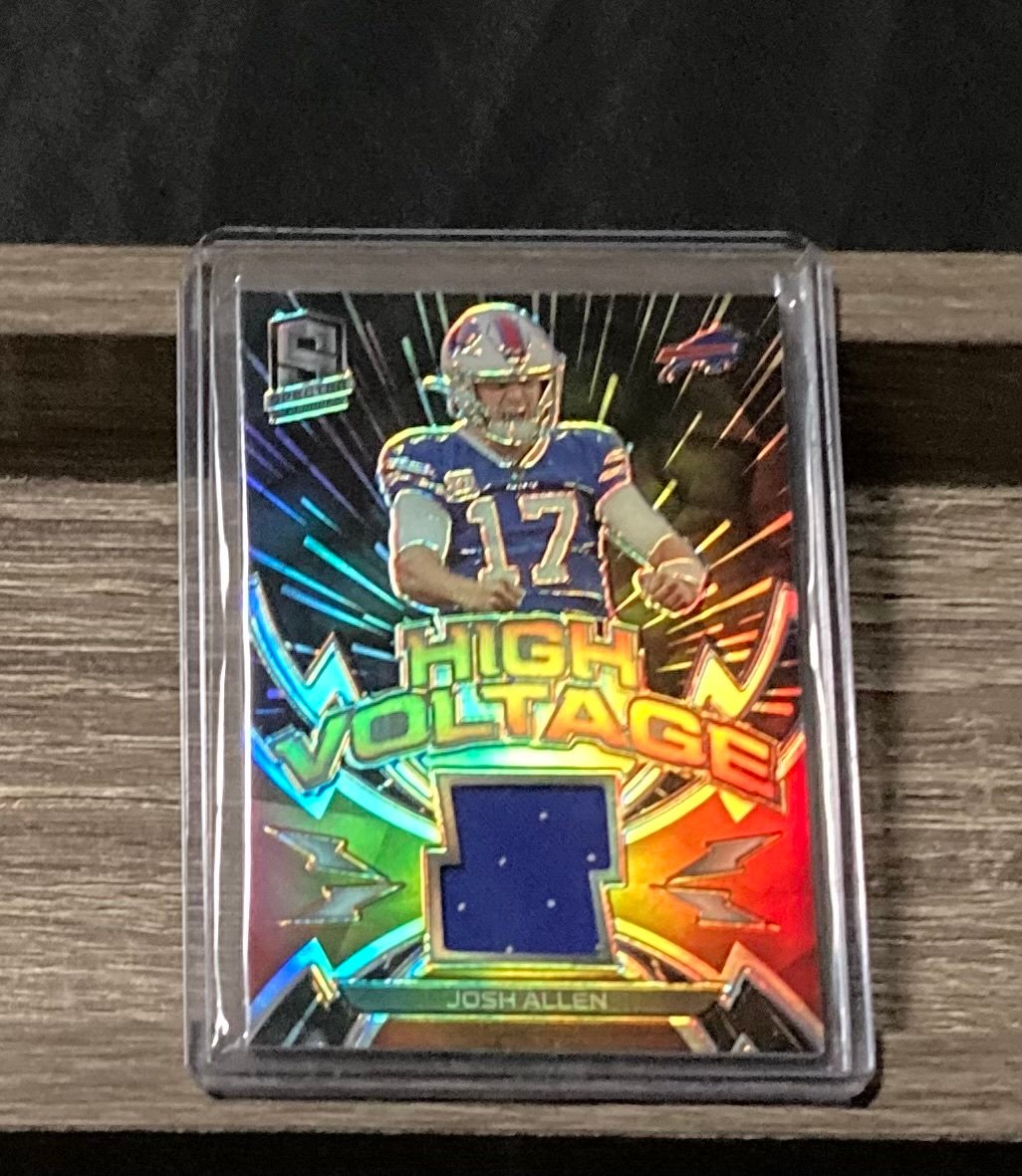 2020 Josh Allen Spectra /75 High Voltage Hyper Prizm Player Worn Patch SP