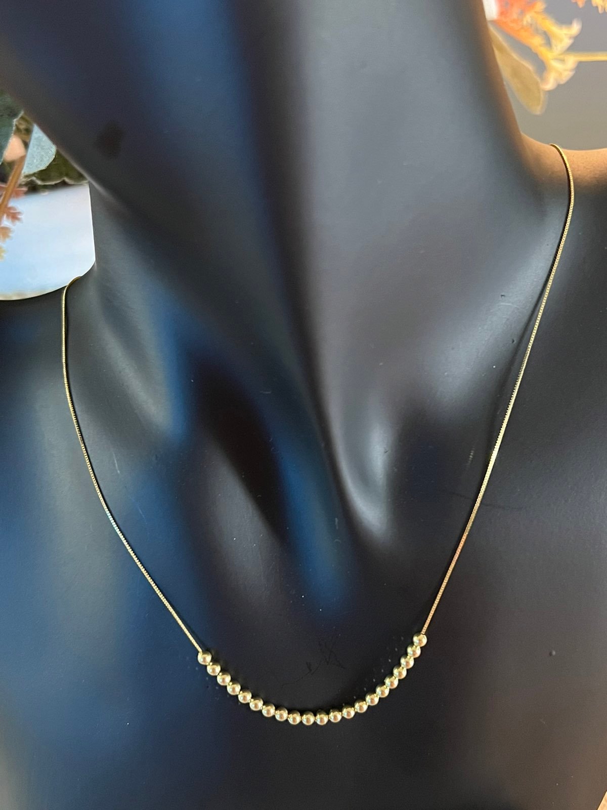 18K SAUDI GOLD BALL NECKLACE