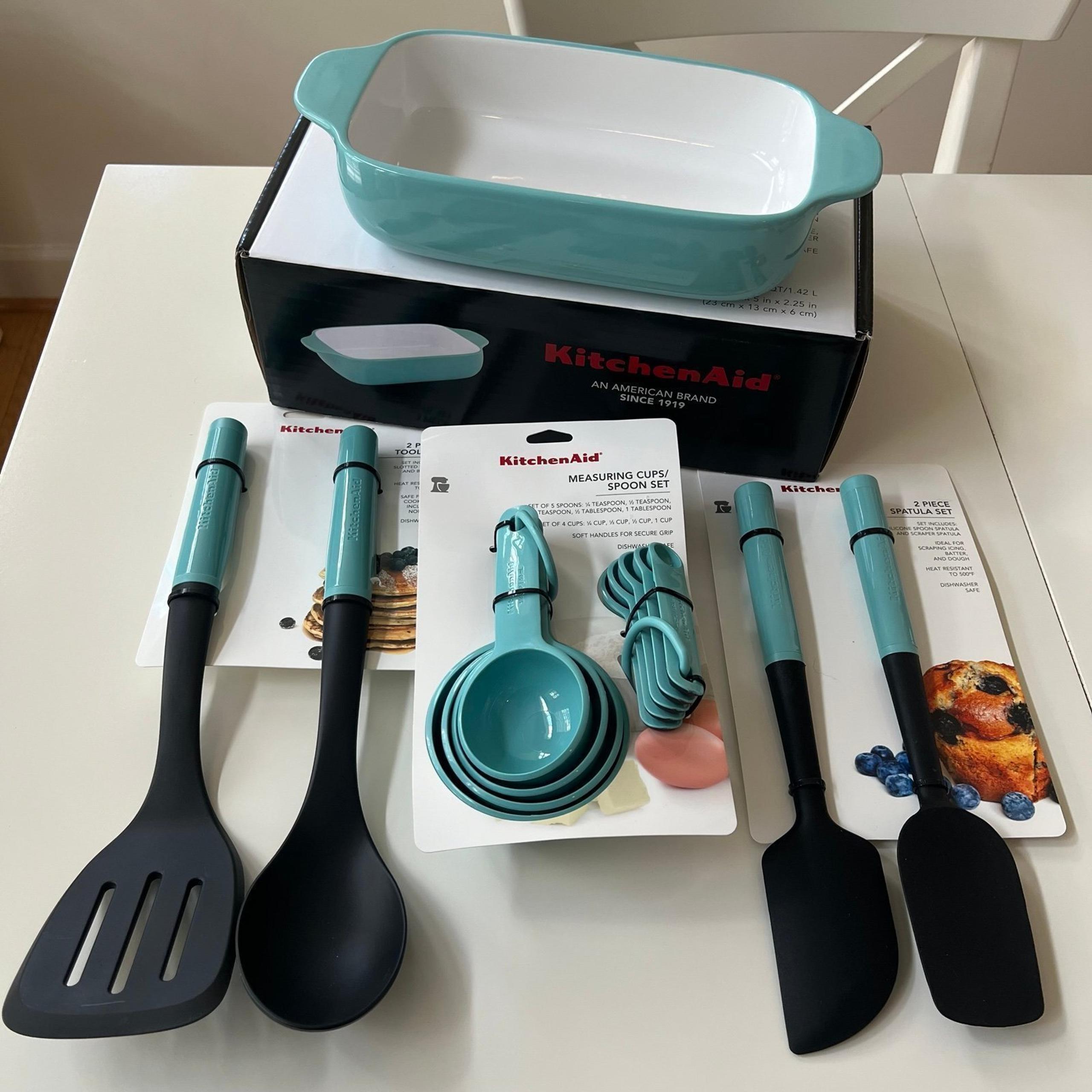 KitchenAid Turquoise Blue Kitchen Utensils Tools & Towel Set Bundle