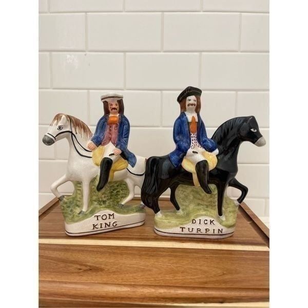 Vintage Staffordshire Equestrian Figurines Set