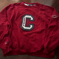 Vtg 90s Chaps Ralph Lauren Red Crewneck Sweatshirt Sz XL Letterman Style Patch
