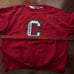 Vtg 90s Chaps Ralph Lauren Red Crewneck Sweatshirt Sz XL Letterman Style Patch