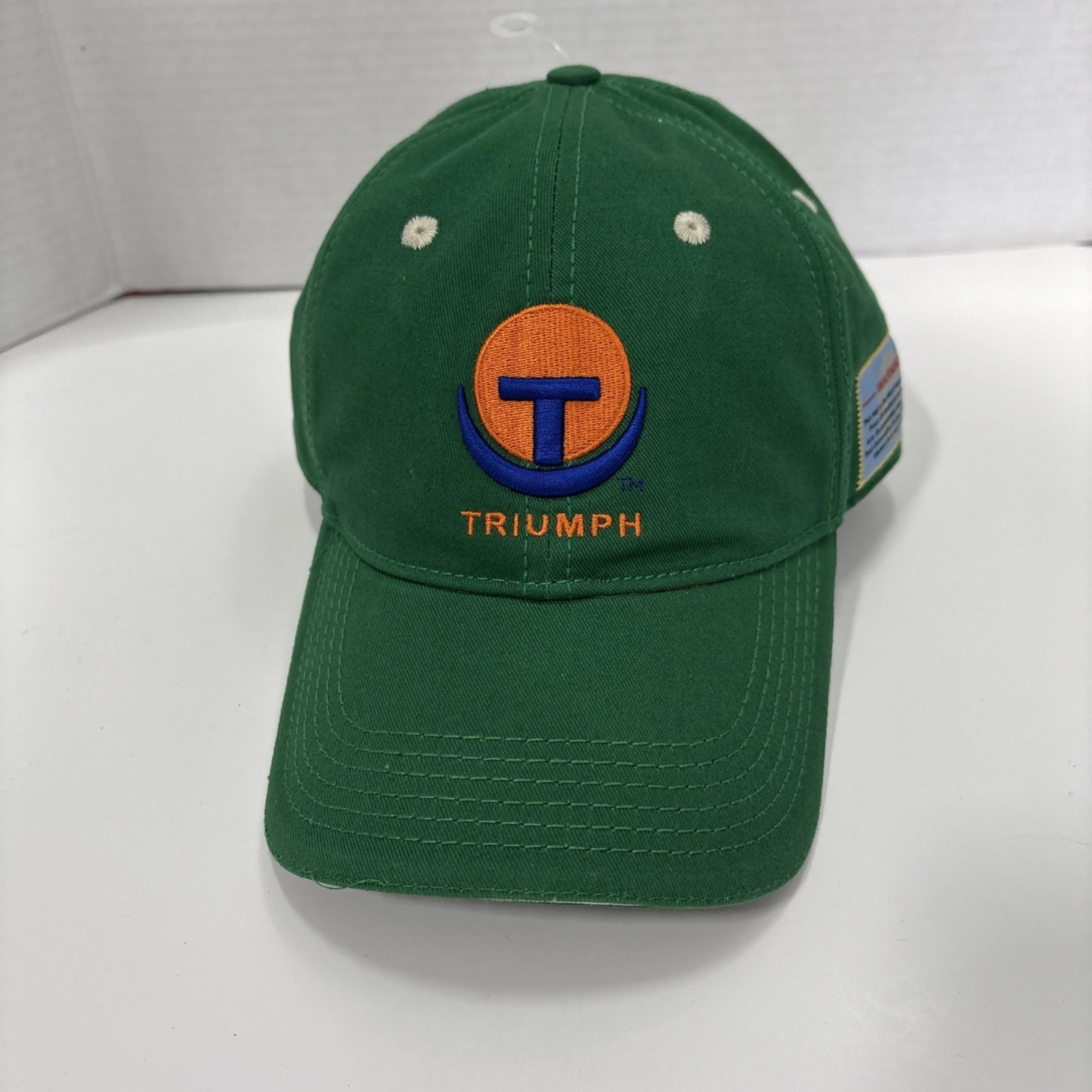 Triumph Motorcycle Strap Back NWOT Embroidered Green Hat Cap Adjustable