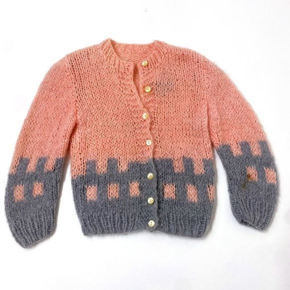 Womens Knitted Color Block cardigan Size XXS