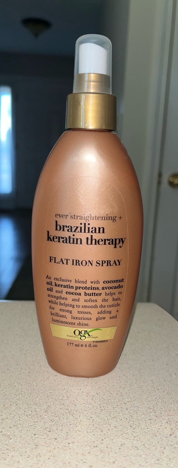 Ogx Brazilian keratin therapy flat iron spray