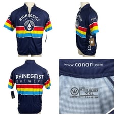 NWT Men's Canari Rhinegeist Brewery Cycling Jersey Full Zip Polyester XXL 0115