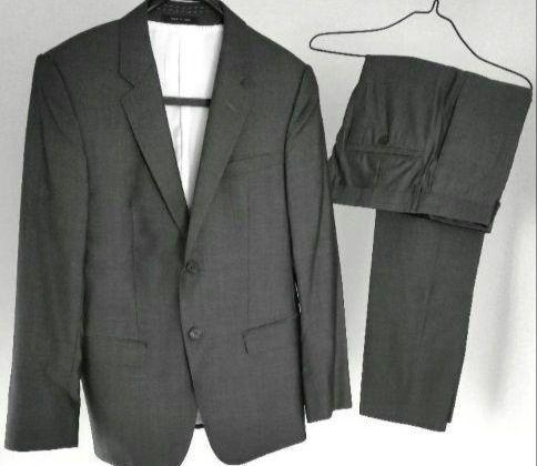 Near New Emporio Armani x Supreme Suit, Size 46, Silk, Grey