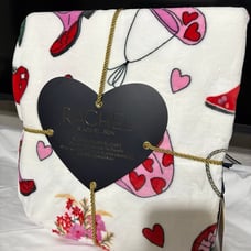 Rachel Roy Pink Cowgirl Hearts and Cherry Blanket