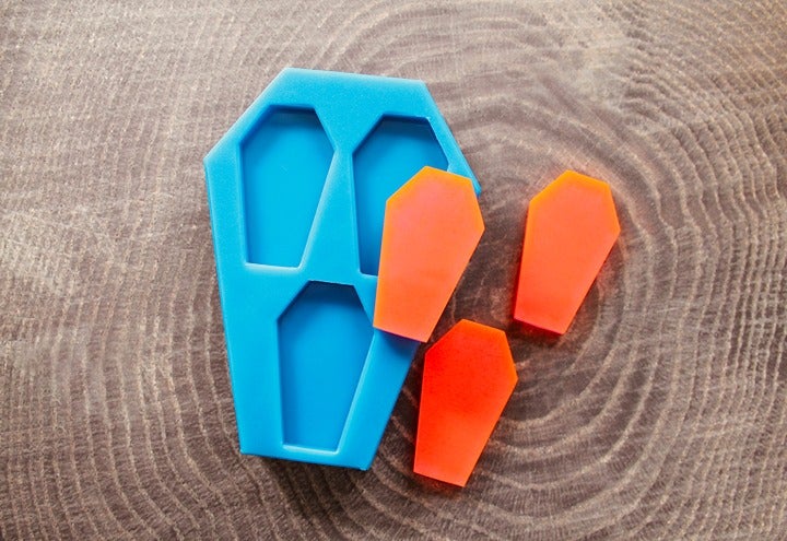 Triple Coffin Platinum Silicone Mold for Resin & Clay / Depth 6mm/ Jewelry Size