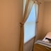 Drapery set of 2 for 2 windows. Ivory color Hardware included