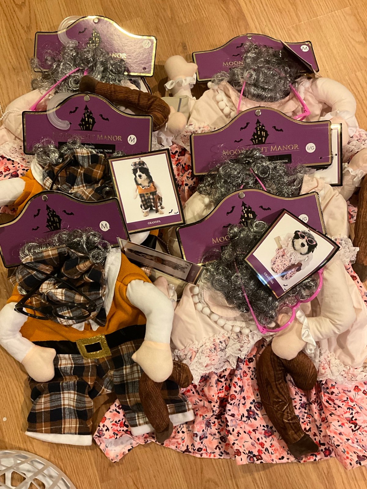 Lot of 6 Dog grandma grandpa costumes
