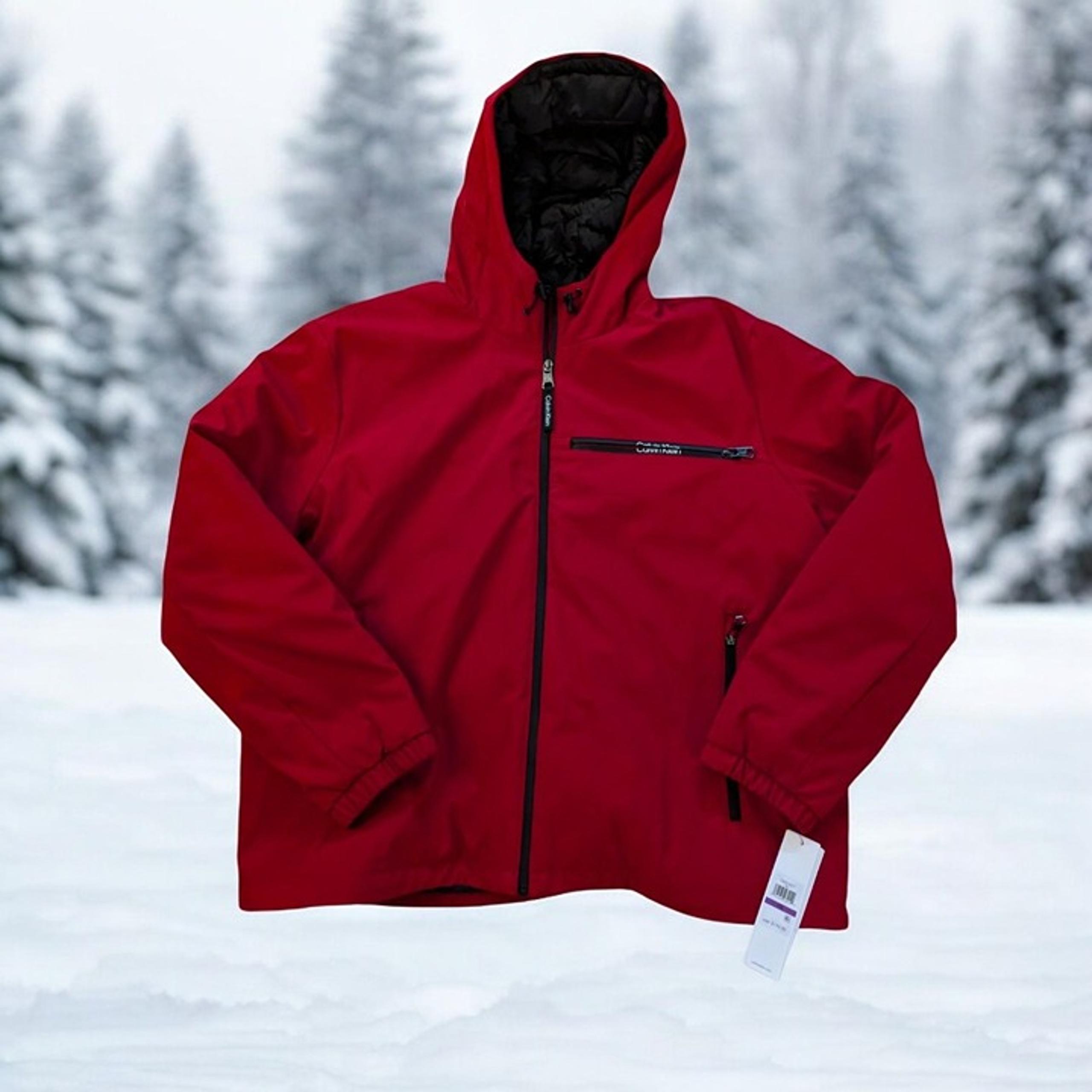 NEW Calvin Klein Hooded Red Soft Shell Winter Jacket Mens XXL  Water-Resistant W