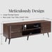 Mid Century Wooden TV Stand Entertainment Console with Open Shelving 2 Cabinets