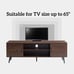 Mid Century Wooden TV Stand Entertainment Console with Open Shelving 2 Cabinets