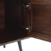 Mid Century Wooden TV Stand Entertainment Console with Open Shelving 2 Cabinets