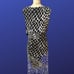 LAUREN RALPH LAUREN Empire Ruched Sheath, Sleeveless, Coffee/Cream “NET”print,10