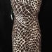 LAUREN RALPH LAUREN Empire Ruched Sheath, Sleeveless, Coffee/Cream “NET”print,10