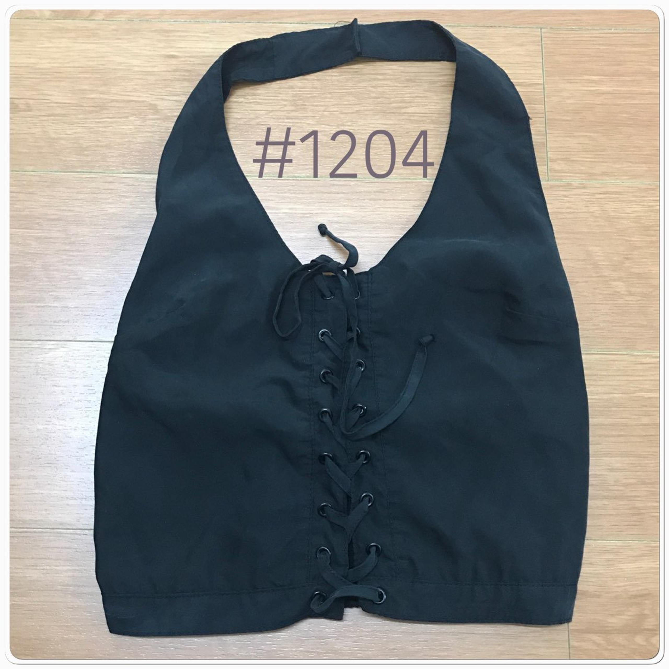 BM Black Lace Up Halter Top NWOT