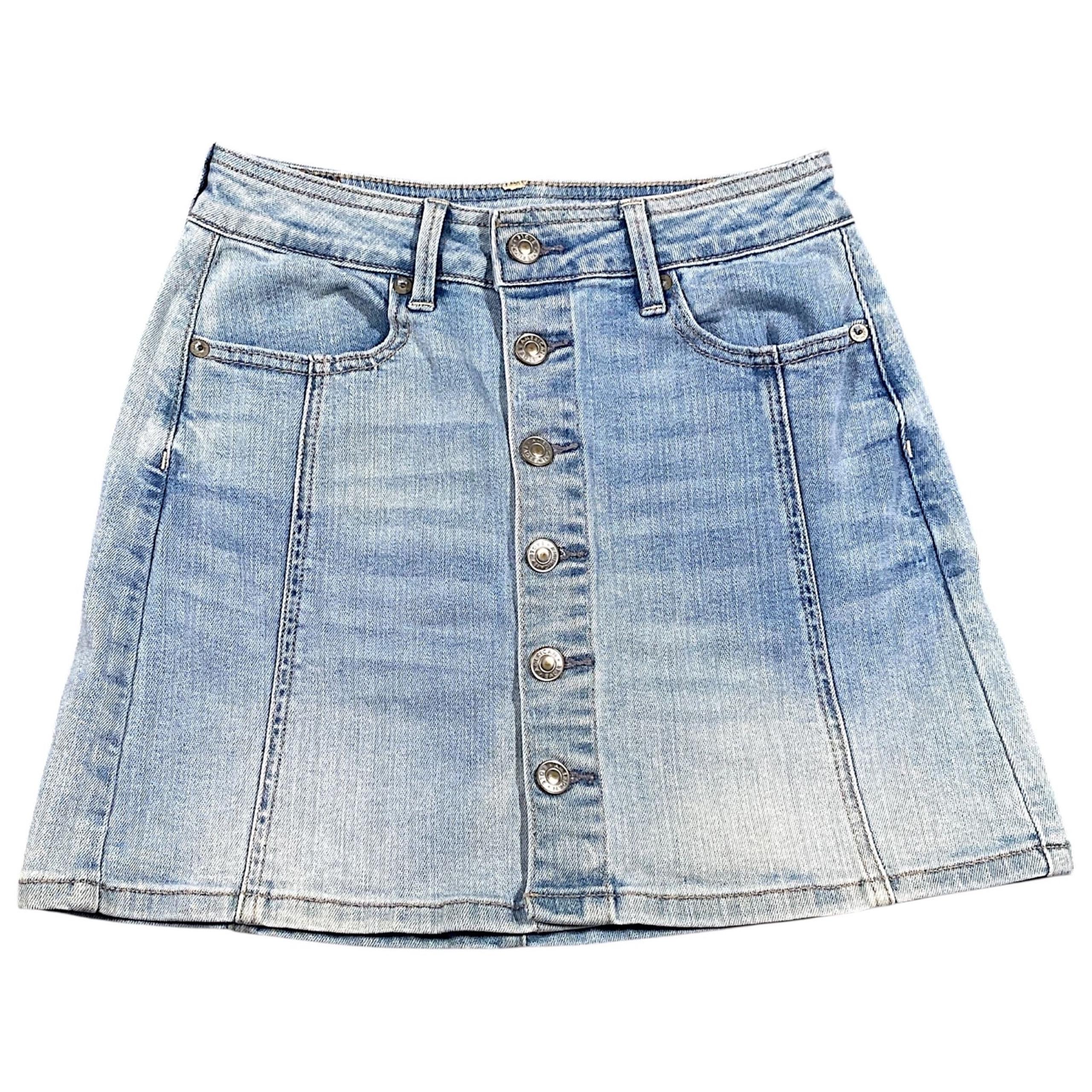American Eagle Skirt Womens 0 Regular Light Denim Mini Summer Cowgirl Beach