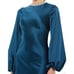 MAC DUGGAL Dress Size 16 Evening Gown Sequin Rhinestone Neckline Ocean Blue Puff