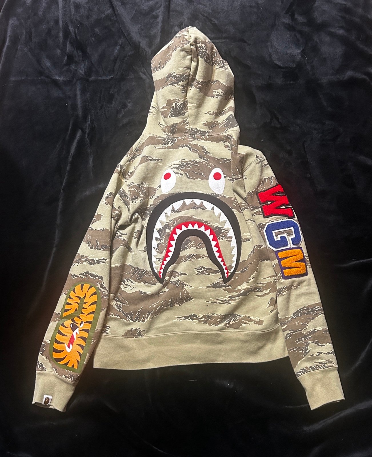 Bape Embroidered Shark Face Full Zip Jacket