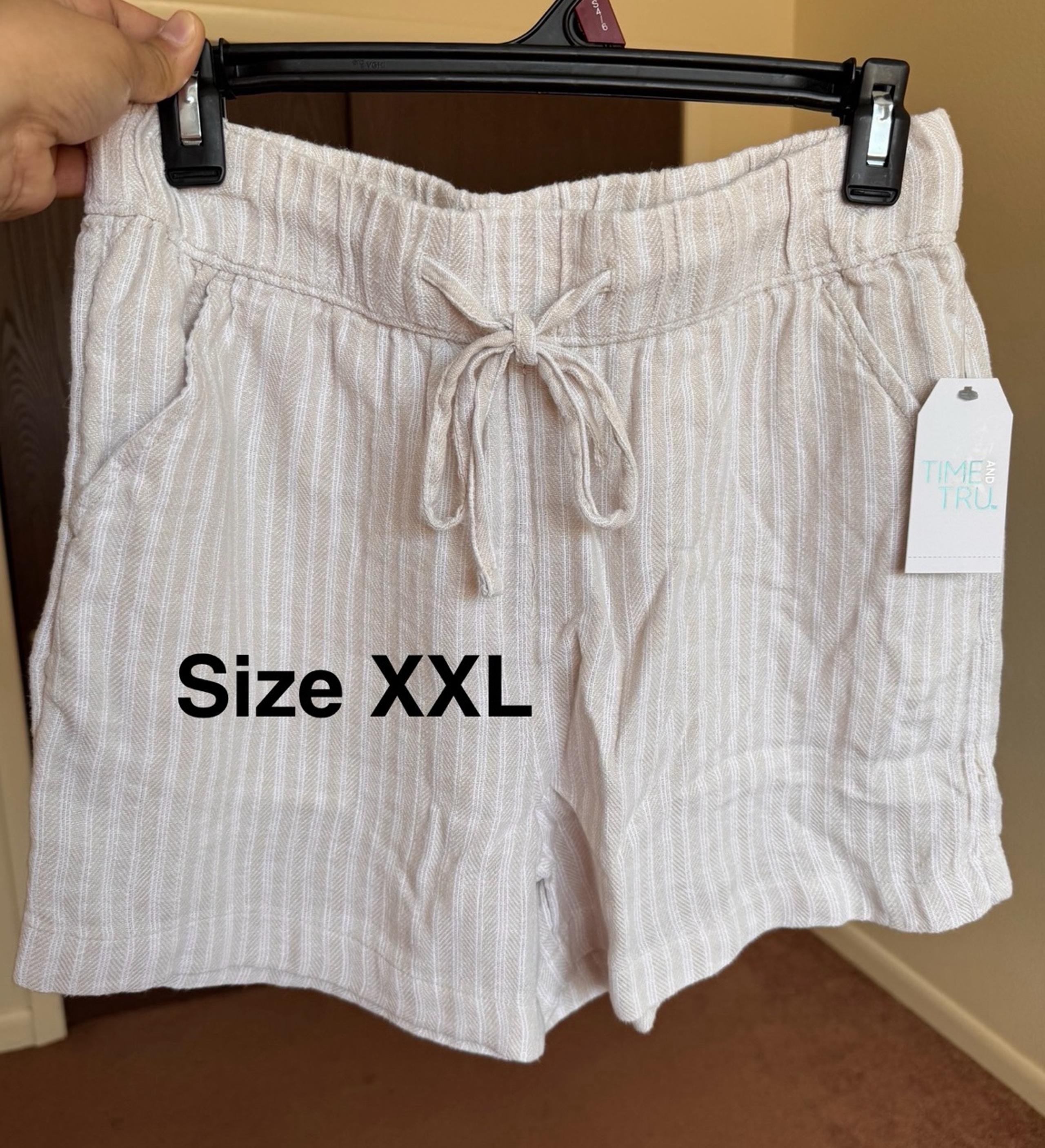 Time and Tru Women's Linen Blend Pull On Shorts, 3.5" Inseam