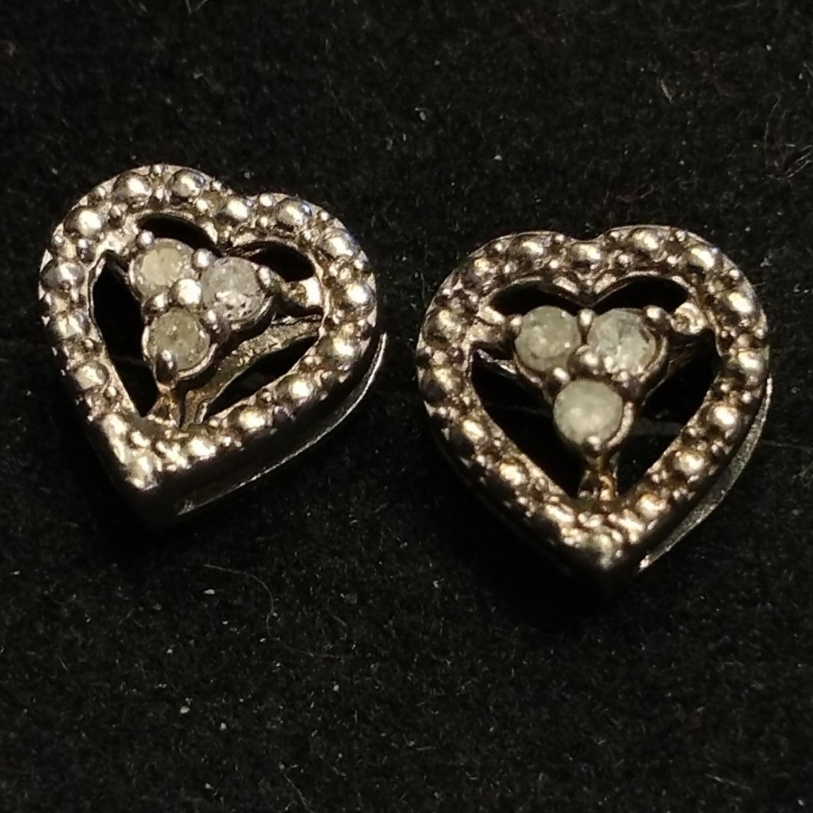 Sterling silver diamond earrings