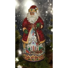 Jim Shore Santa Jingle All The Way Figurine 11 Festive Hand-Painted Collectib