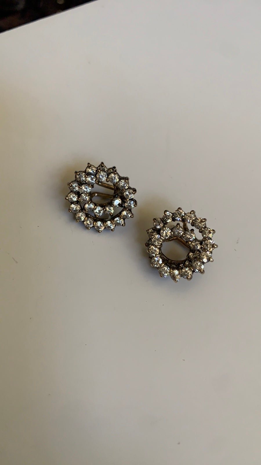 Vintage silver and crystal earrings