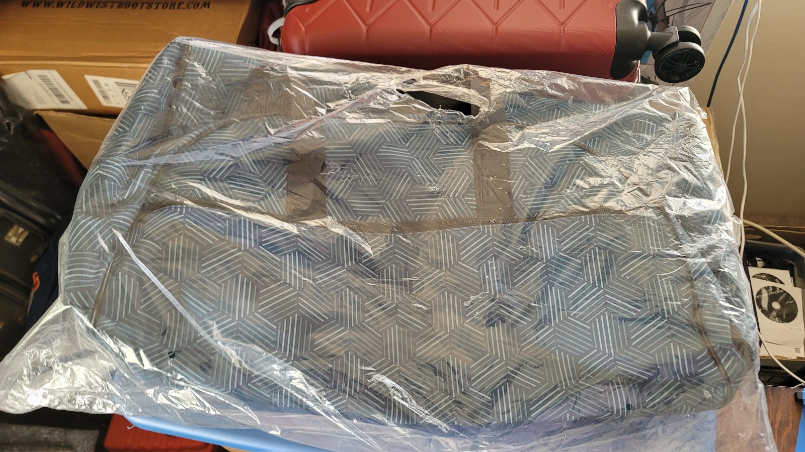 New large Vinyl Rolling DUffle Bag see last pic for color and pattern