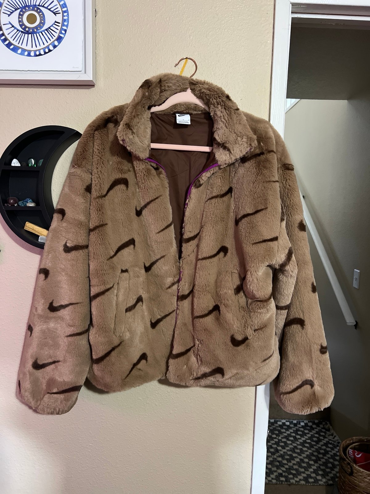 Nike faux fur coat