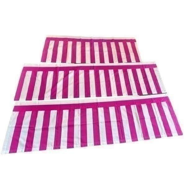 3 Piece Annie Selke Pink White Stripe Valance Set-See Description For Sizes