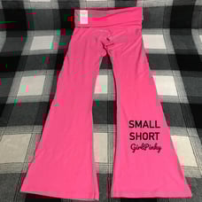 VS PINK FOLDOVER FLARE LEGGINGS CARMINE ROSE BLING LIMITED EDITION SMALL SHORT