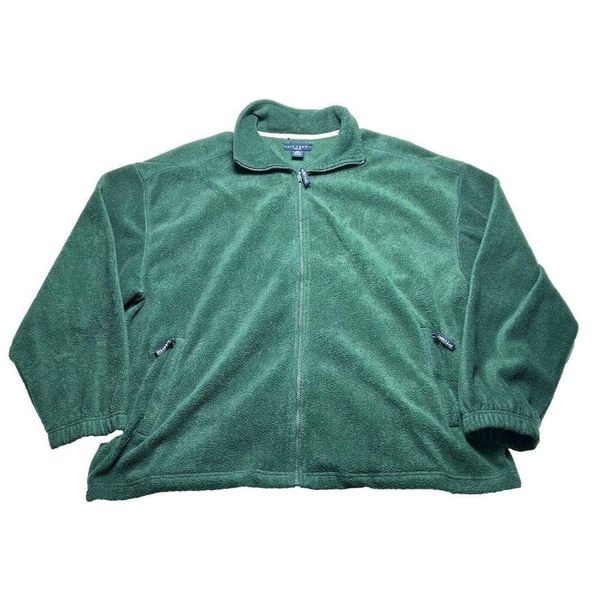 Ivy Crew Classic Fit Green Fleece Zip Up Jacket Mens Size XXL
