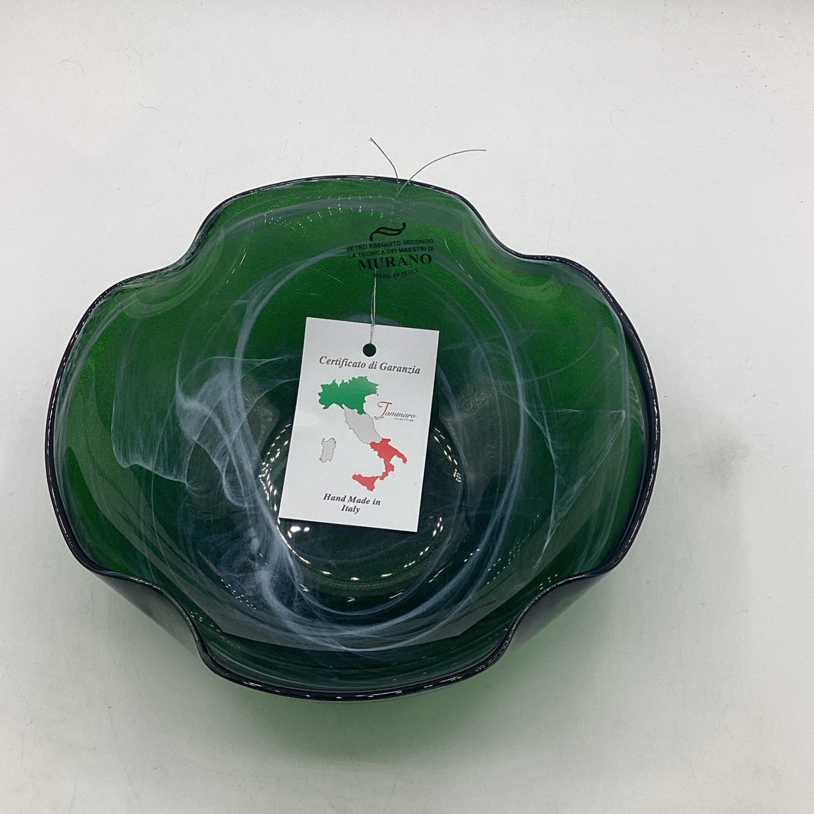 NWT Murano Green Glass 8in Bowl