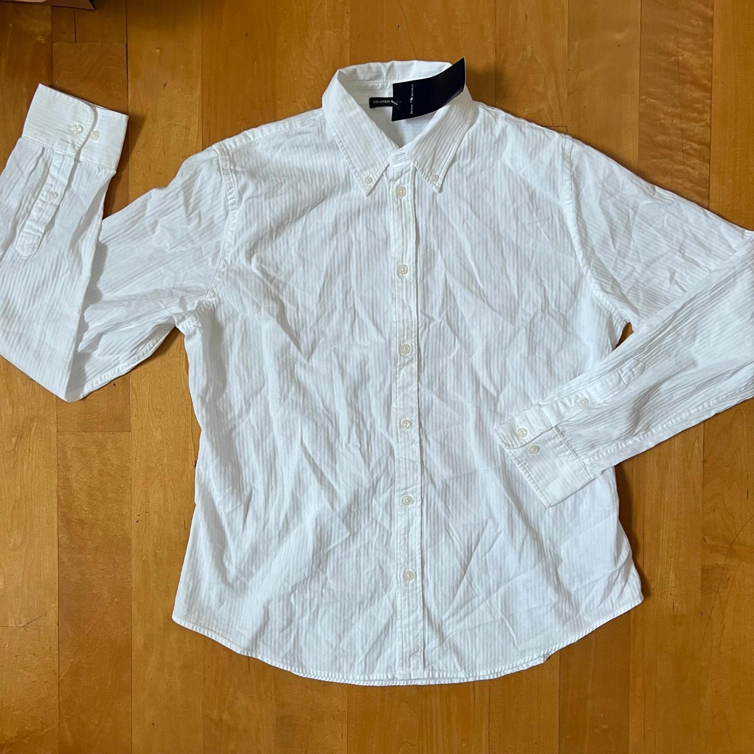 Brandy Melville White Striped Button Down Long Sleeve Shirt NWT