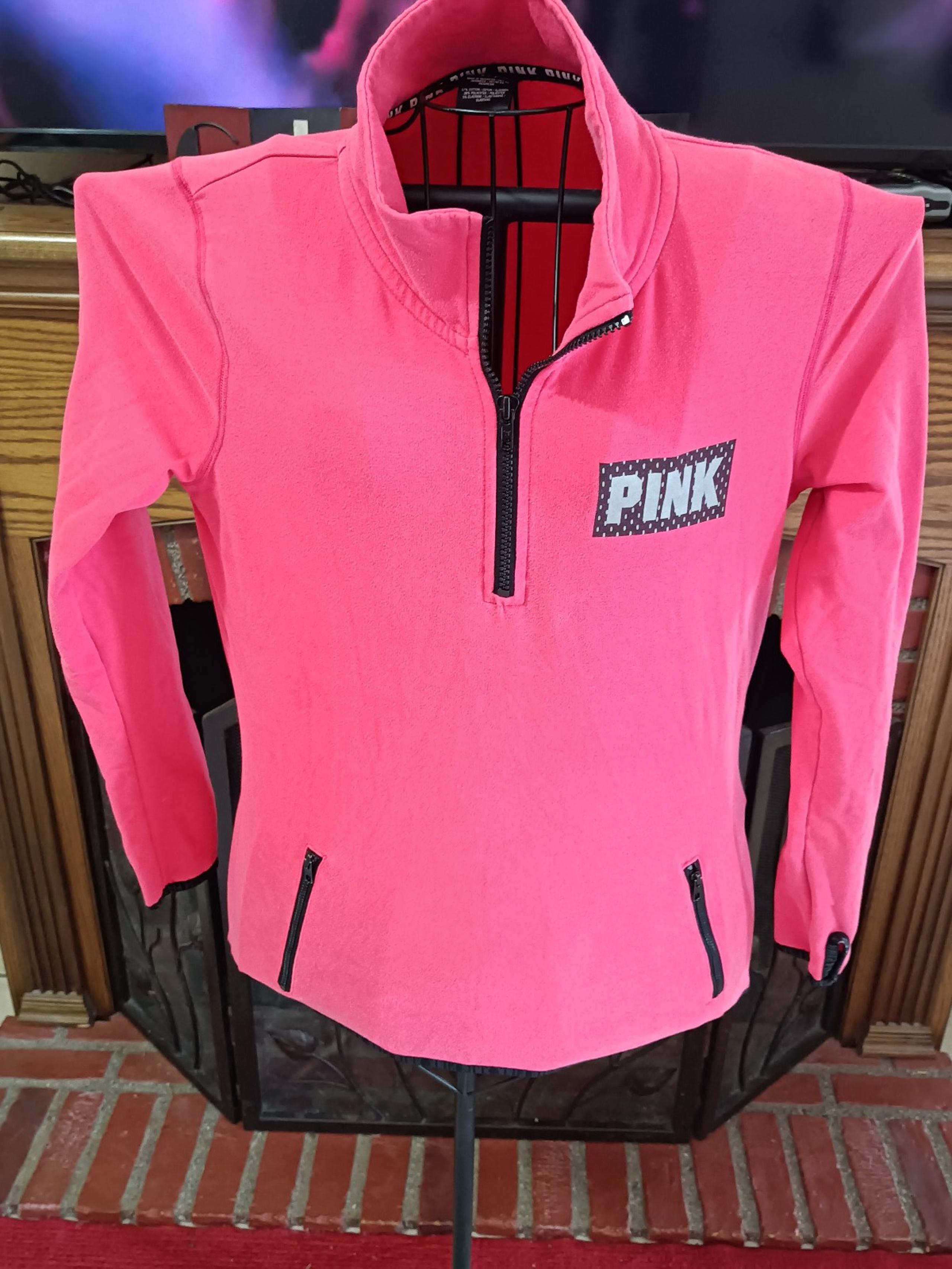 Pink Victoria's Secret 1/4 Zip Soft Light Weight Long   Sleeve Shirt