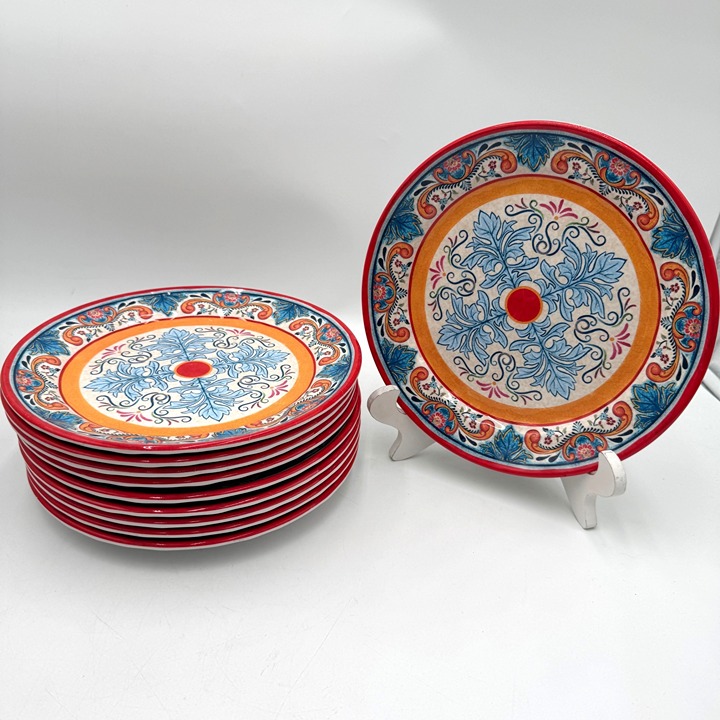 Tommy Bahama Floral Melamine Dinner Plates Set of 10 outdoor summer serving ligh