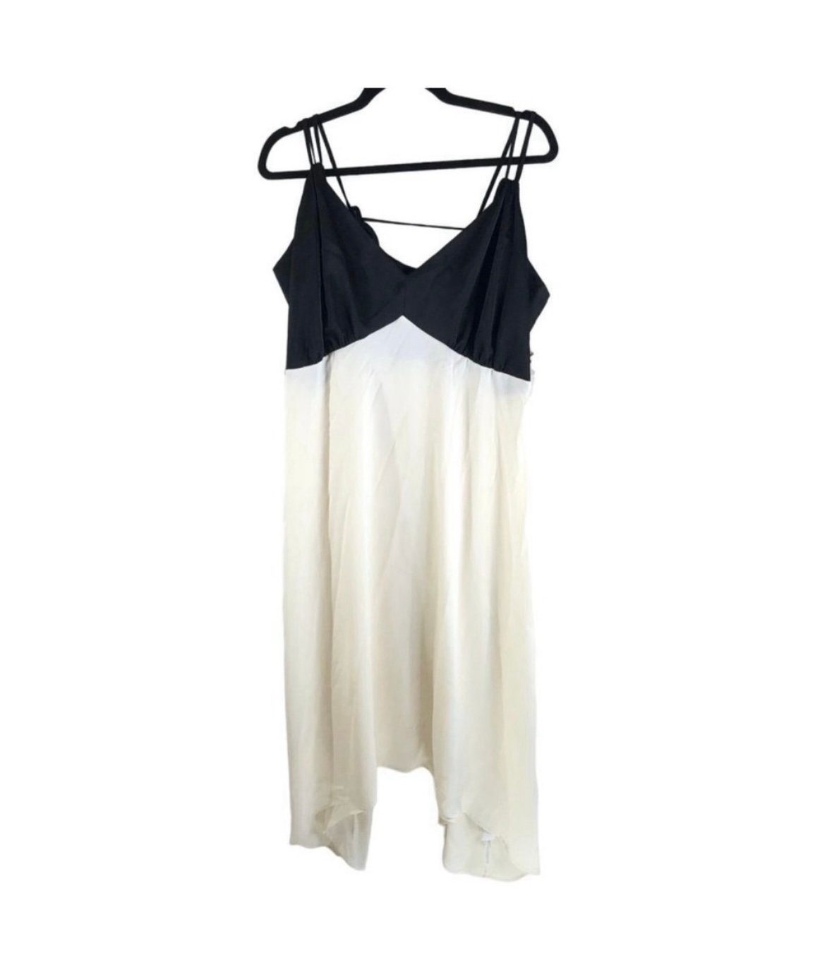 ELOQUII Black & Cream Colorblocked Slip Dress size 16