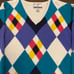 Vintage 1990s Colorful Pattern V-Neck Sweater