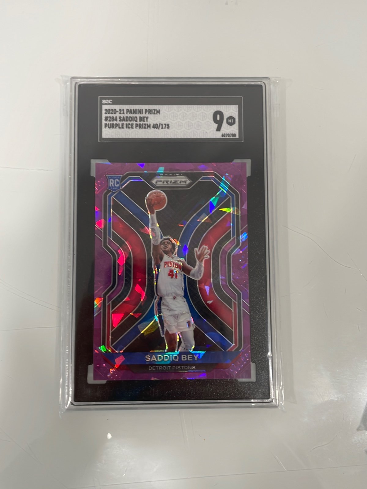 2020-21 Panini Prizm Saddiq Bey #284 Purple ice prizm /175 rookie SGC 9