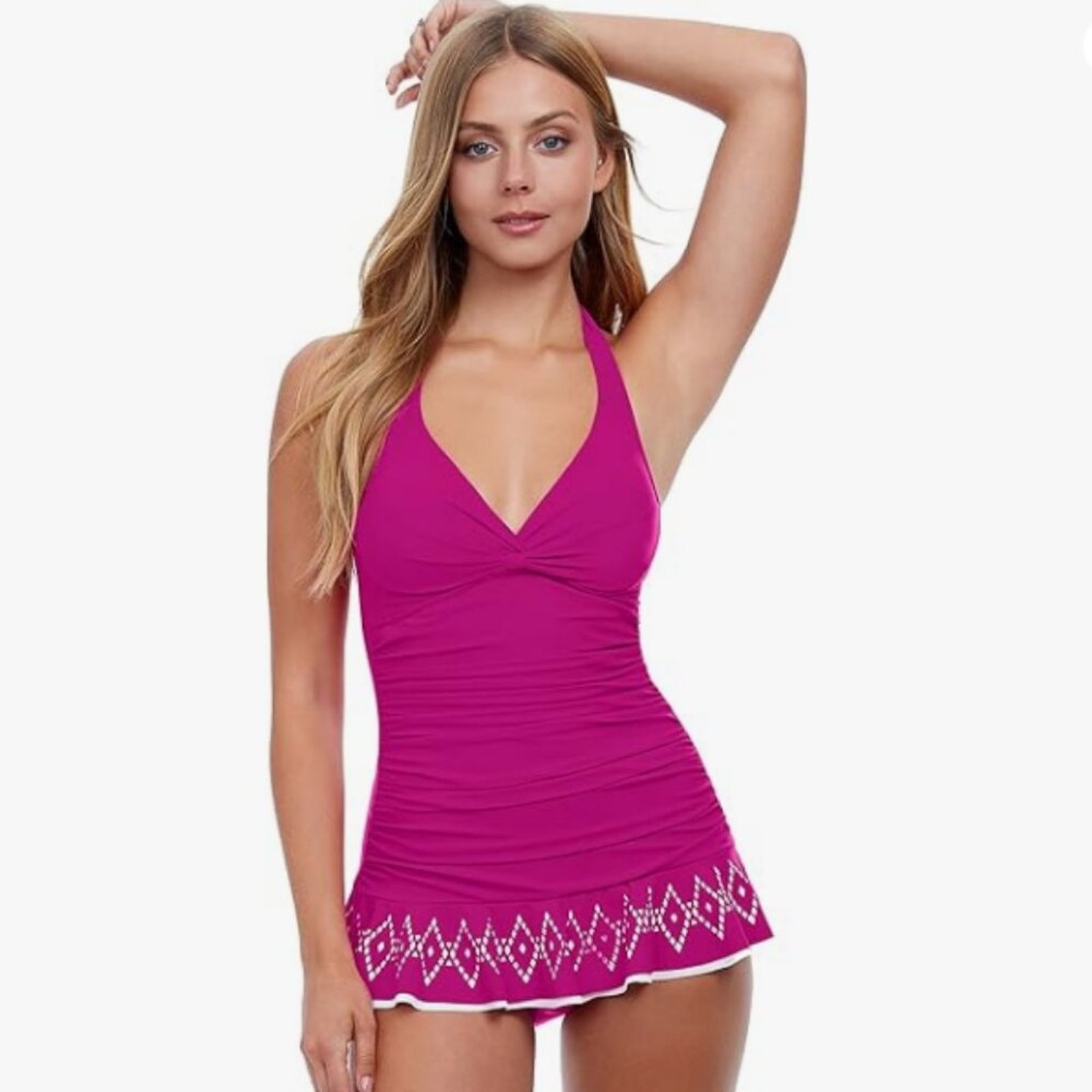 NWT Profile by Gottex Tutti Frutti Halter Underwire One Piece Swim Dress Size 12