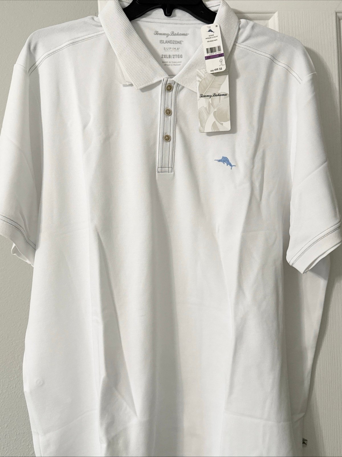 Tommy Bahama Iland zone big and tall polo bright white 2XLB