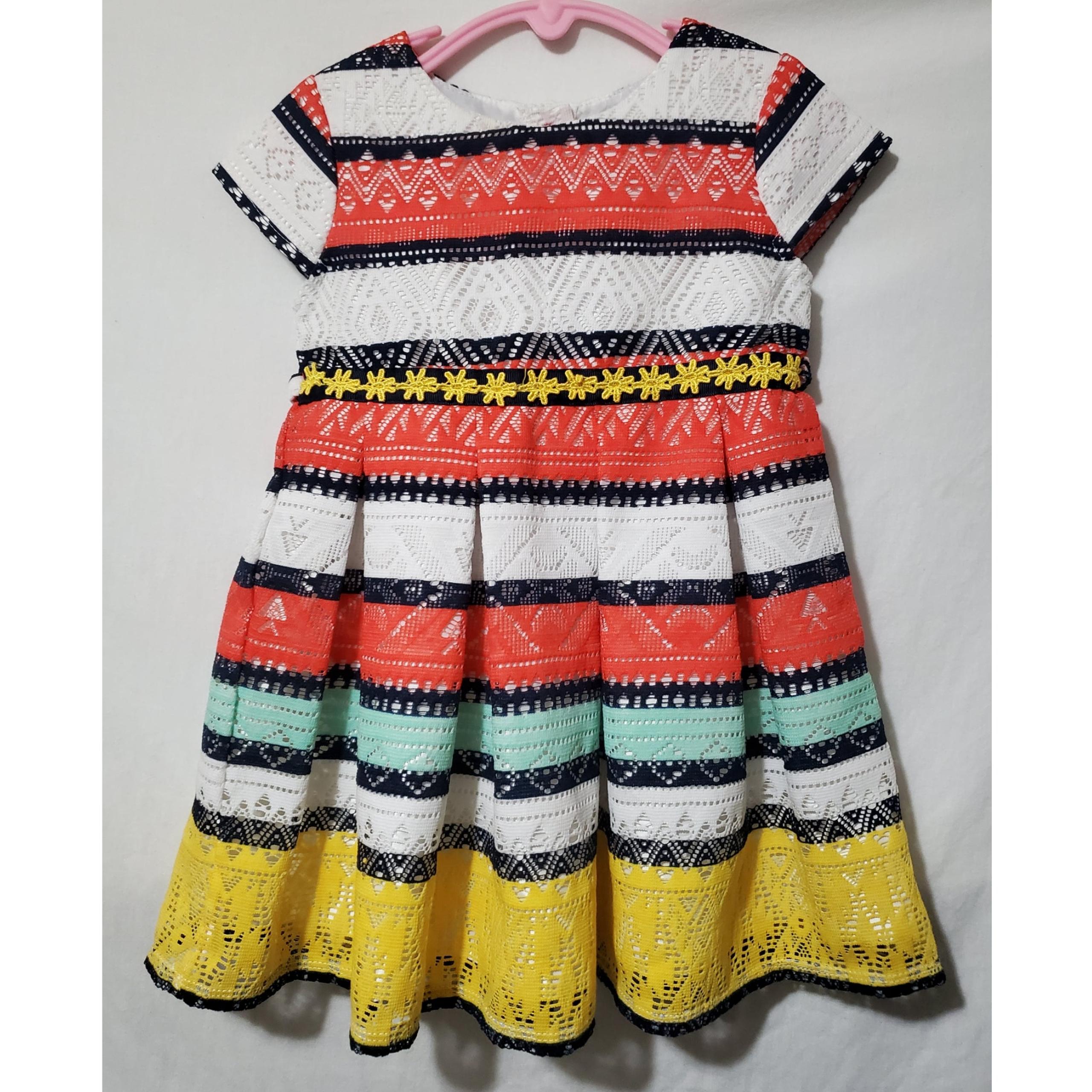 3t multi striped short sleeve dress