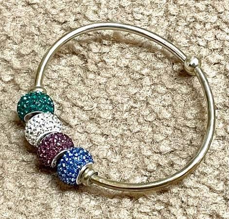 In Box Women’s Girls Sparkle Life Sterling Silver Bangle Bracelet With Set Of 4