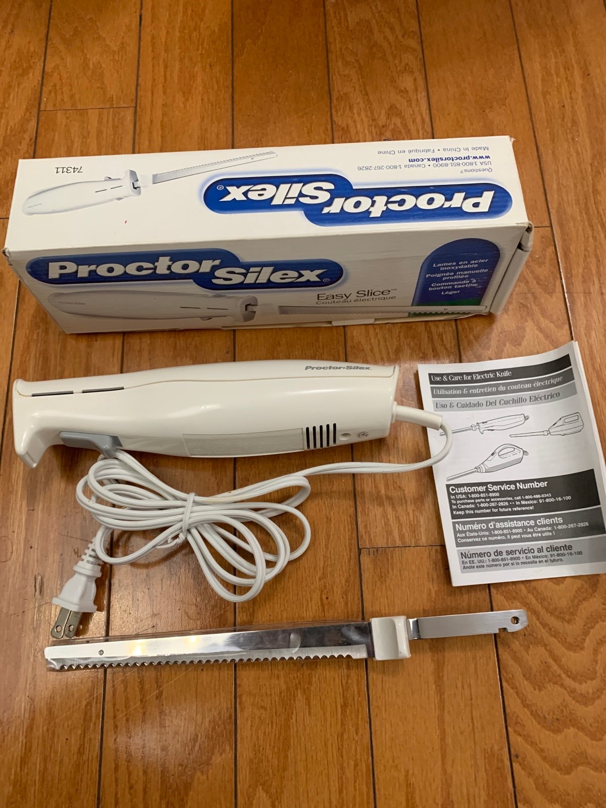 NIB Proctor Silex 74311 Easy Slice Electric Knife White