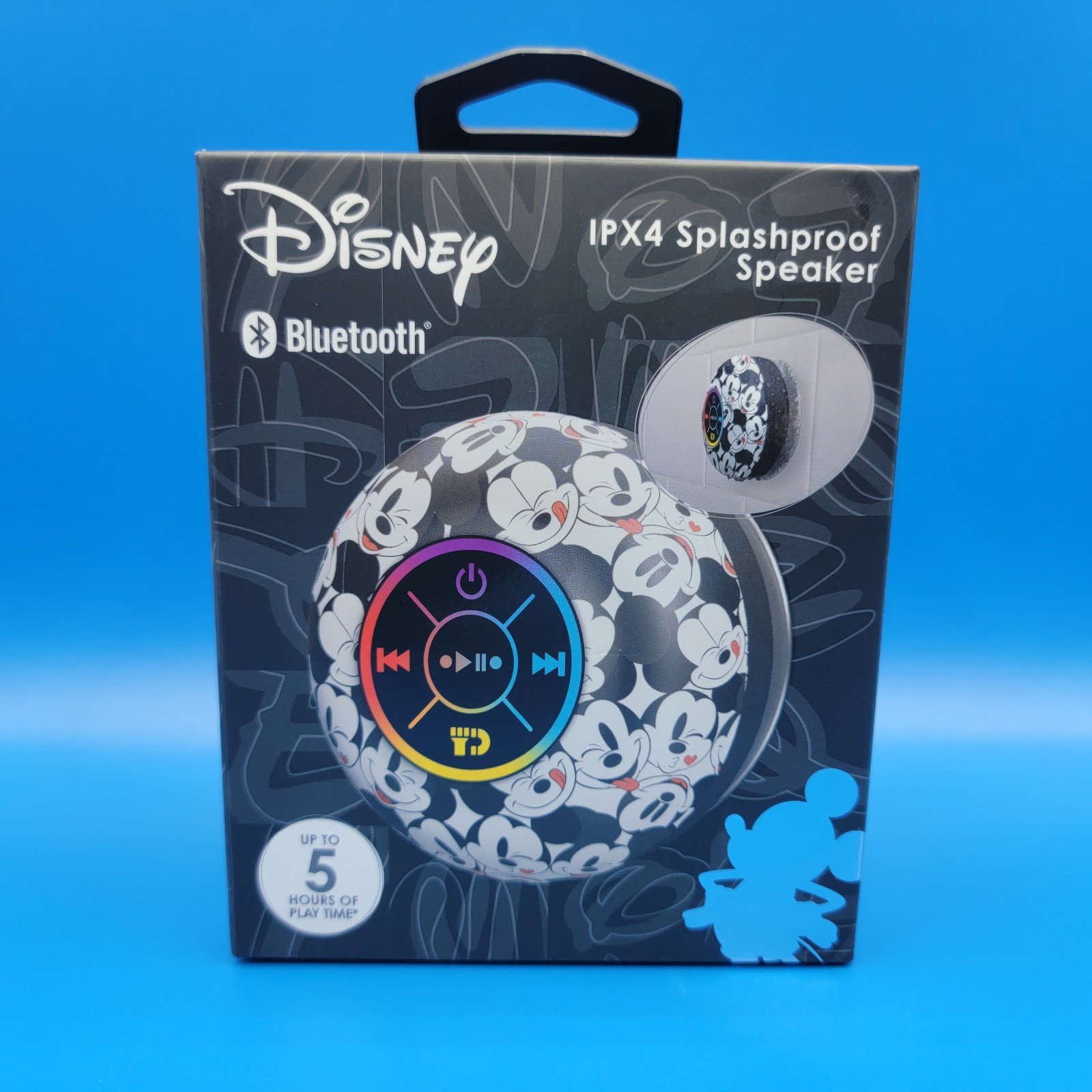 Disney's Mickey Mouse IPX4 Splashproof Bluetooth Speaker with Suction Cup New