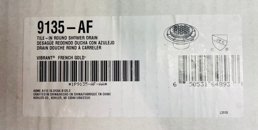 Kohler 9135-AF Clearflo Shower Fittings, Vibrant French Gold