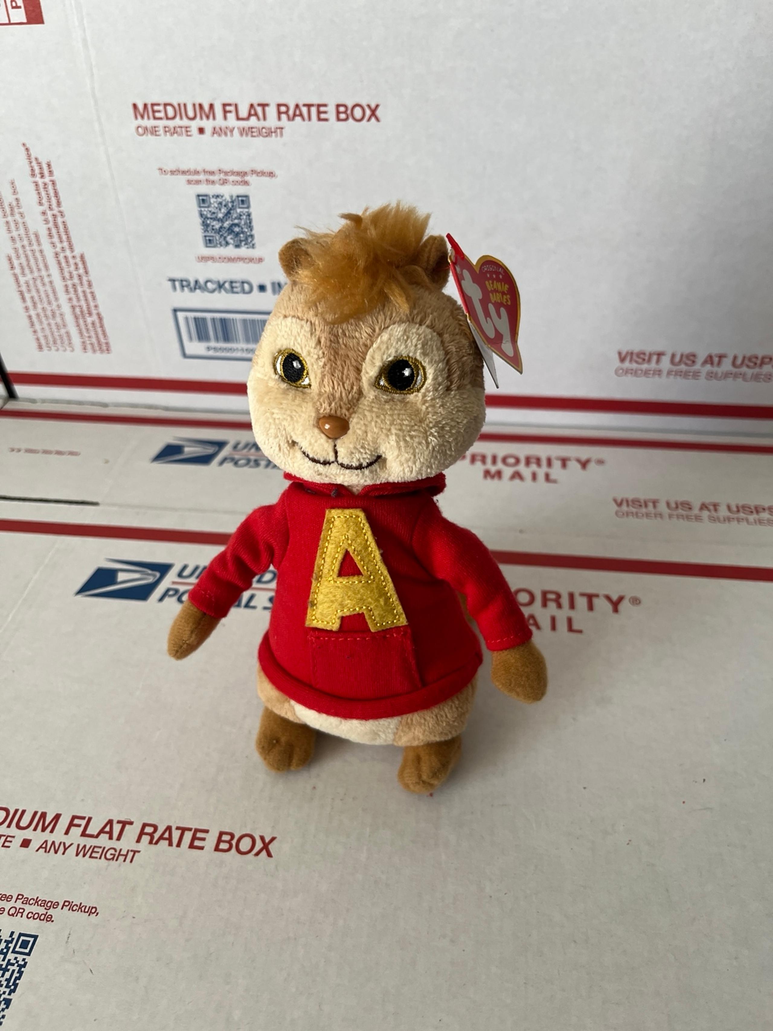 2011 TY Beanie Babies Alvin and the Chipmunks Movie Toy Plush Doll 6” Inch