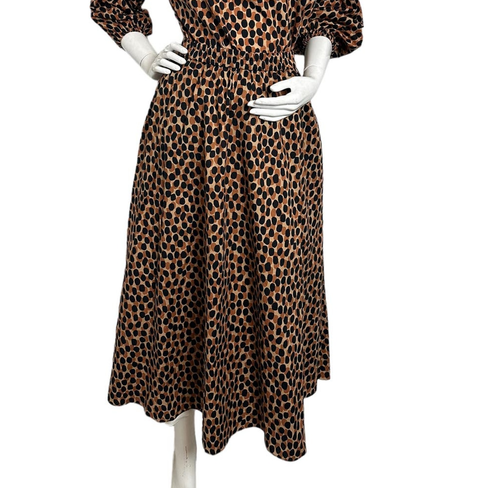 Kate Spade Dotty Leopard Poplin Midi Skirt X-Small